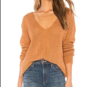Free People Revolve Gossamer alpaca wool blend oversized sweater, terracotta.